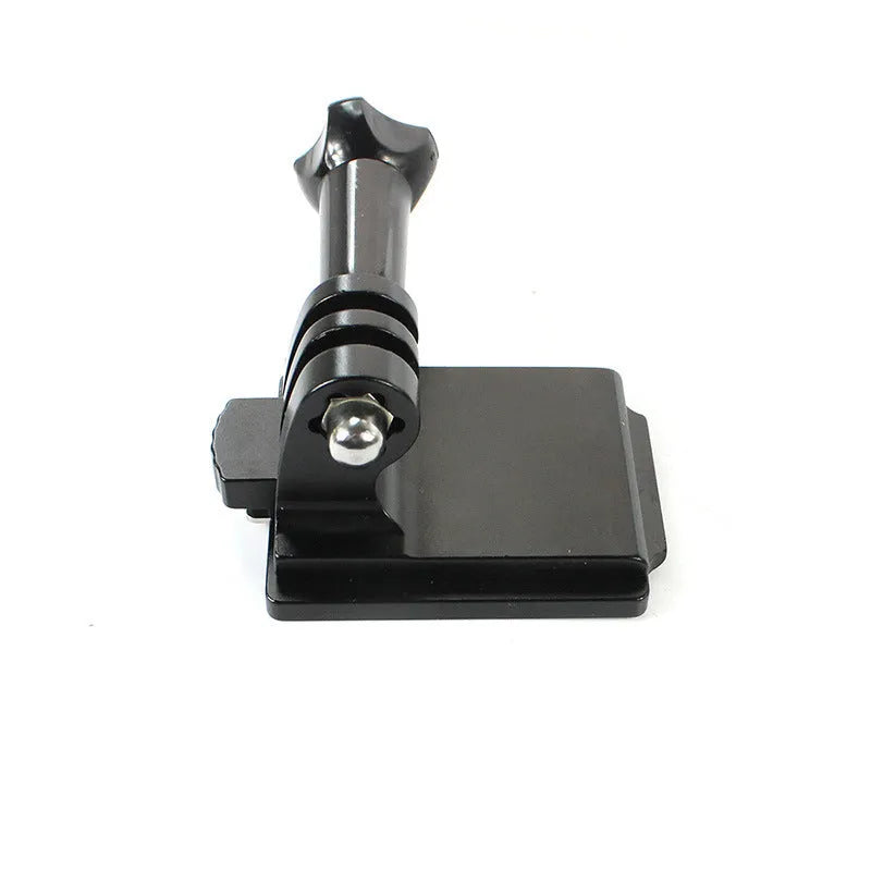 Black aluminium alloy and plastic helmet holder with quick-release bracket for GoPro Hero 3 and Hero 4 cameras