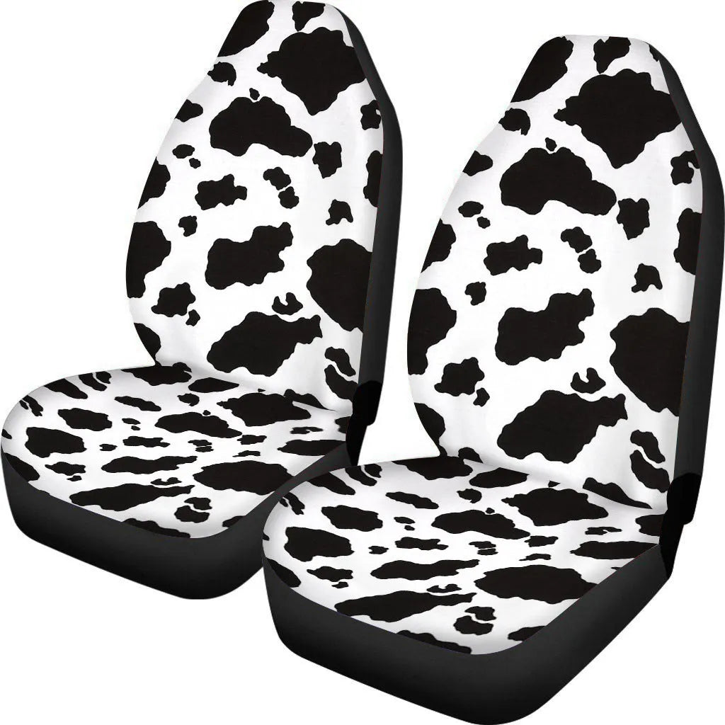 Cow spot leopard print retro car seat covers two-piece set for five-seat vehicles
