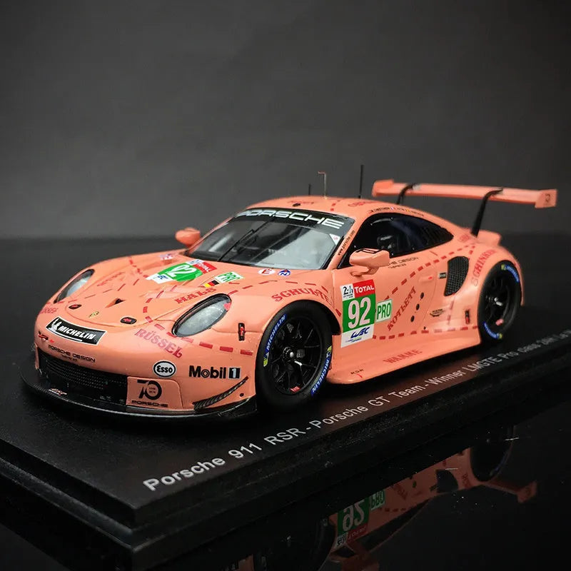 Unpainted pink resin Porsche supercar body shell 1:64 scale with display box