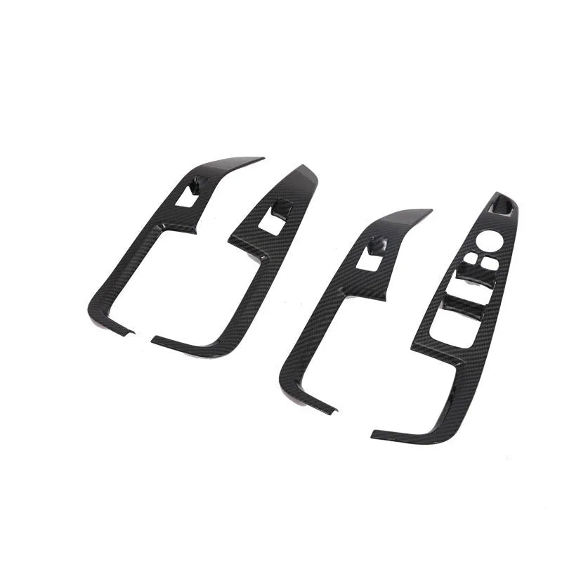 Black ABS plastic centre console trim panel for a 2019 BMW X5 interior.