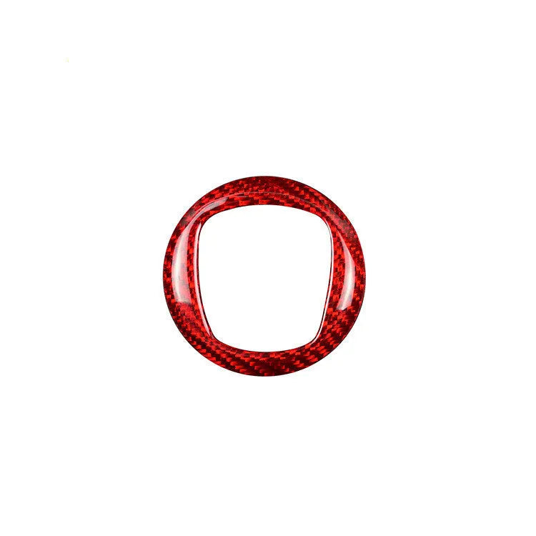 Real dry carbon fibre car steering wheel cover in black and red colour options.