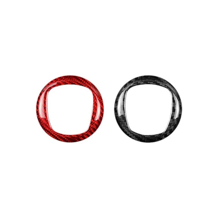 Real dry carbon fibre car steering wheel cover in black and red colour options.