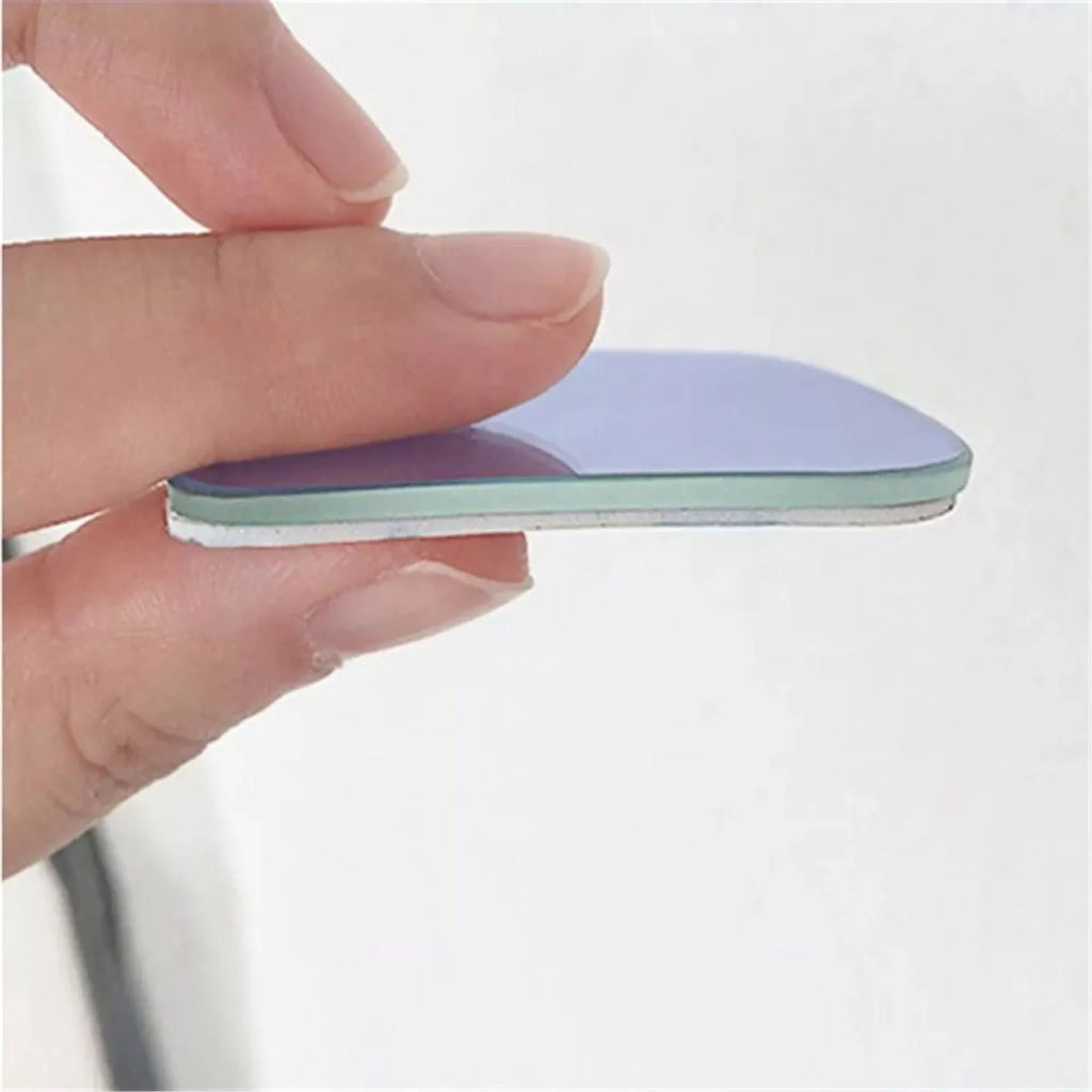White car rearview mirror with 360-degree adjustment and no-edge glass construction for blind spot visibility