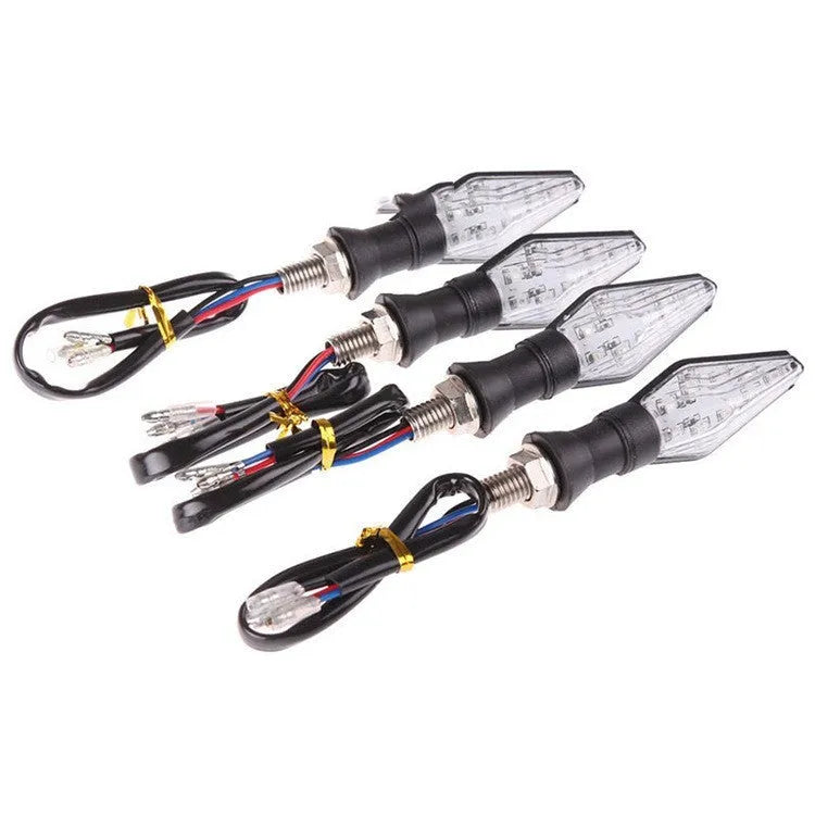 Motorcycle modified turn signal light with double-sided luminous function and yellow/blue light options