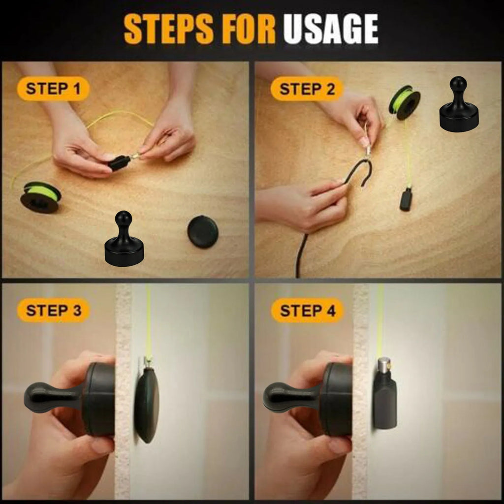 Magnetic threading cable guide machine nylon pipe concealed wire threader electrician tool 10x5 cm