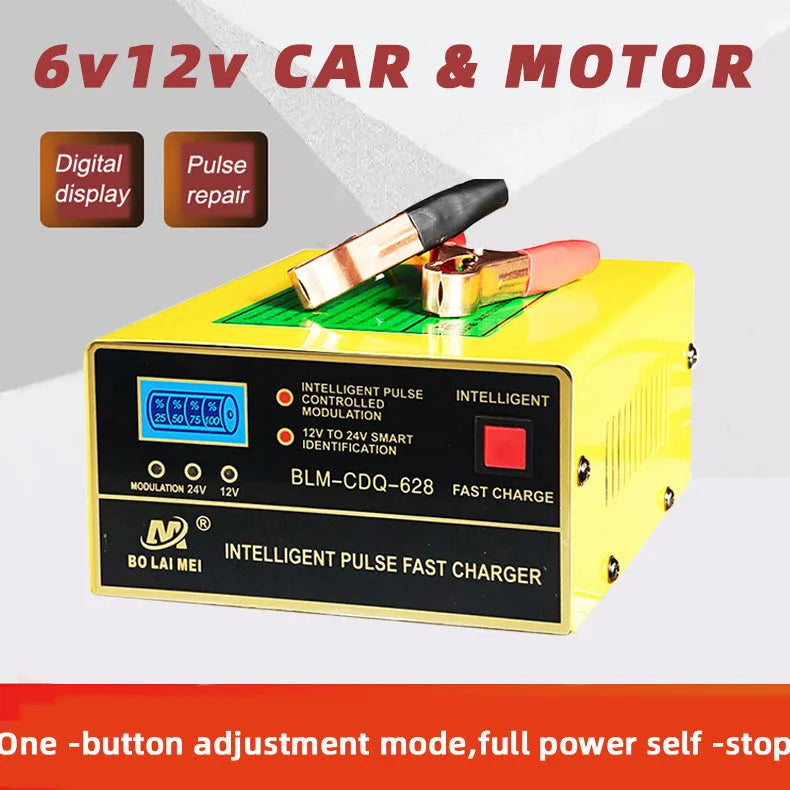 BT 168 12V 24V lead acid battery charger with American Standard plug and compact body