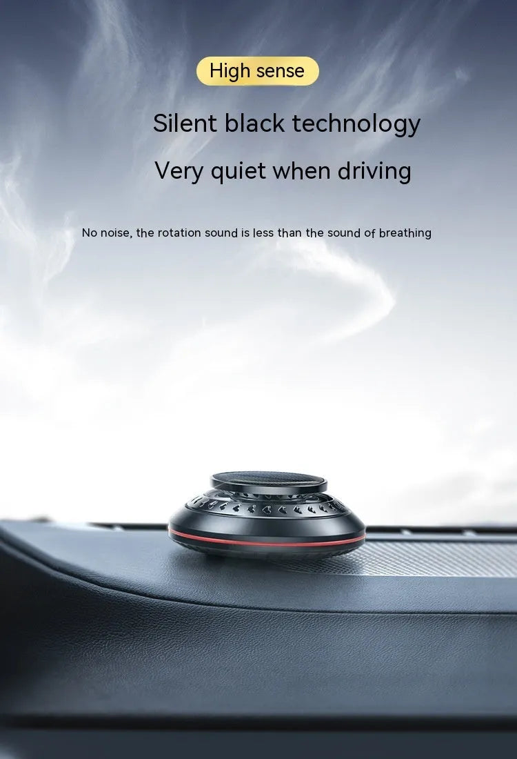 Solar-powered aluminium alloy car air freshener with ventilation fan for odour removal