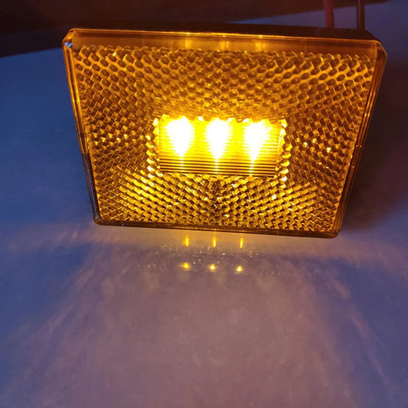 LED trailer side clearance light with red/yellow PC cover and 19cm wiring