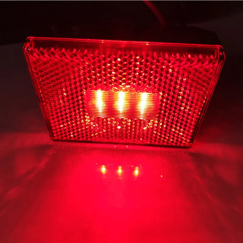 LED trailer side clearance light with red/yellow PC cover and 19cm wiring