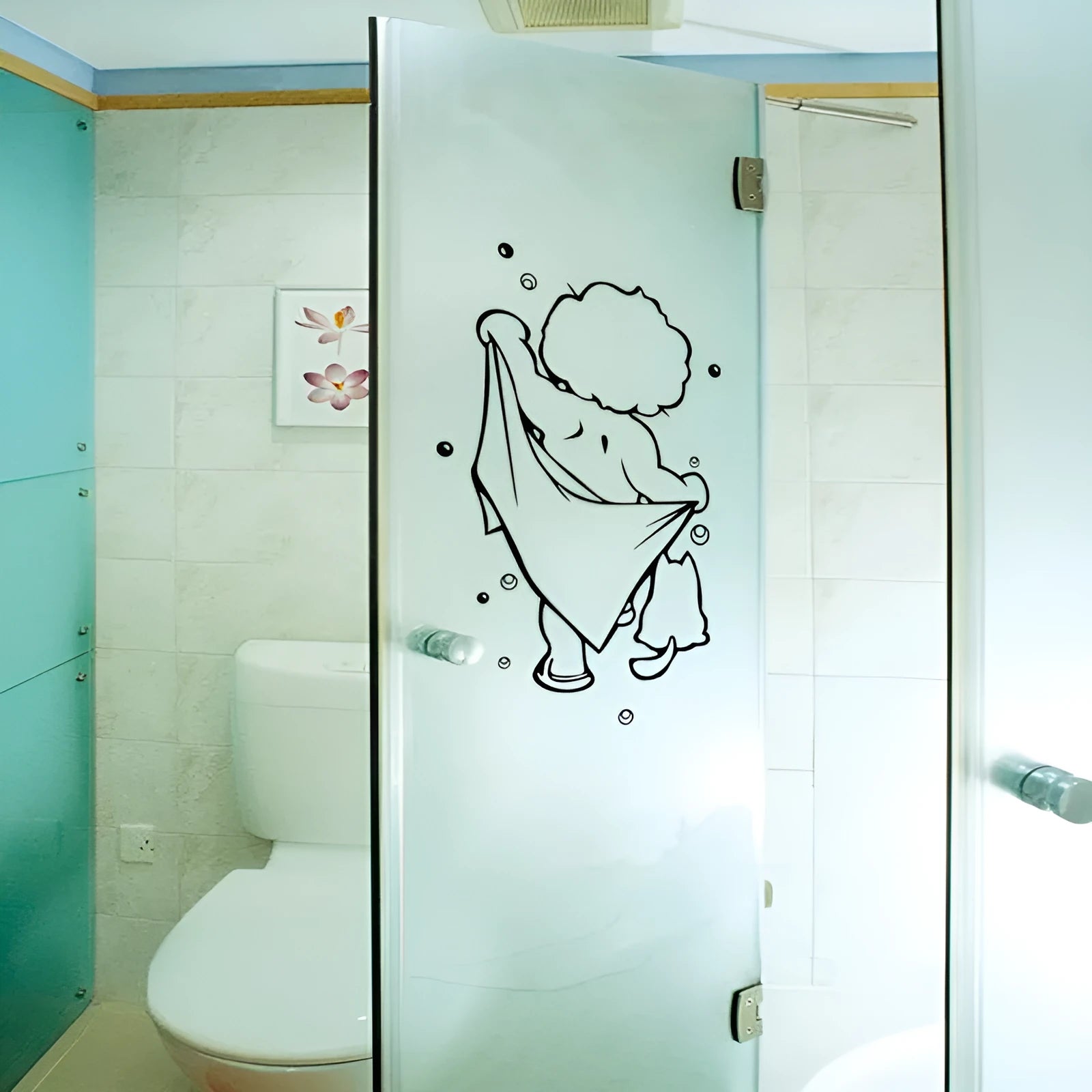 Baby shower carved bathroom wall sticker PVC self-adhesive decal 26cm by 43cm photo colour