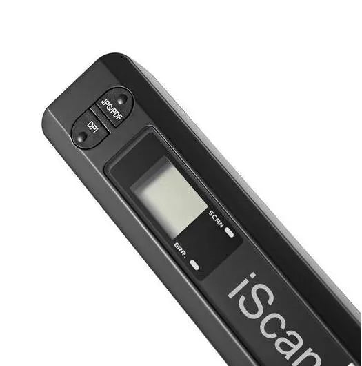 iScan portable handheld A4 document scanner in black with USB cable and protective bag