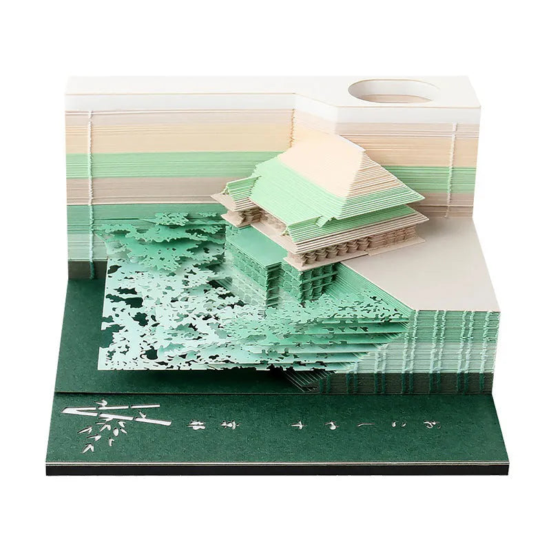 One Piece architectural sticky notes notepad showing 80mm x 45mm craft paper sheets with hand-tear design.