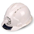 PE solar fan sunshade helmet in Blue, Red, White or Yellow for construction and outdoor workers