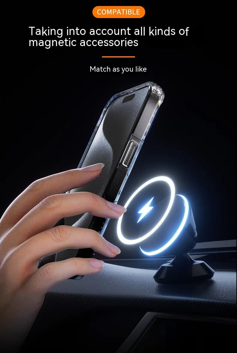Magnetic Tide transparent all-inclusive phone case for iPhone 15 Pro Max in carbon black colour