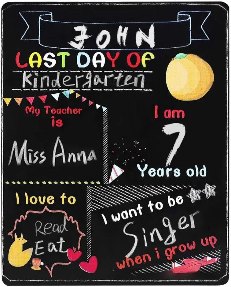 Wooden craftwork blackboard for first day of school with modern simplicity design measuring 25.5x30cm