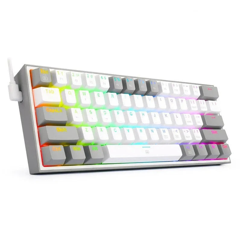 K617 RGB mechanical keyboard with white pink colour scheme and backlit keys