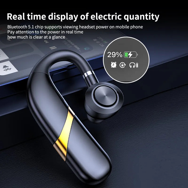 X9 hanging ear single ear Bluetooth headset in black with charging compartment