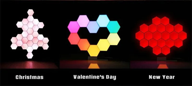 Smart home quantum lamp with app voice control, colourful LED blocks, and UK plug for indoor use