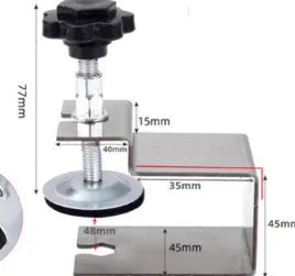 Drawer panel fixing clips in stainless steel or galvanised sheet metal construction