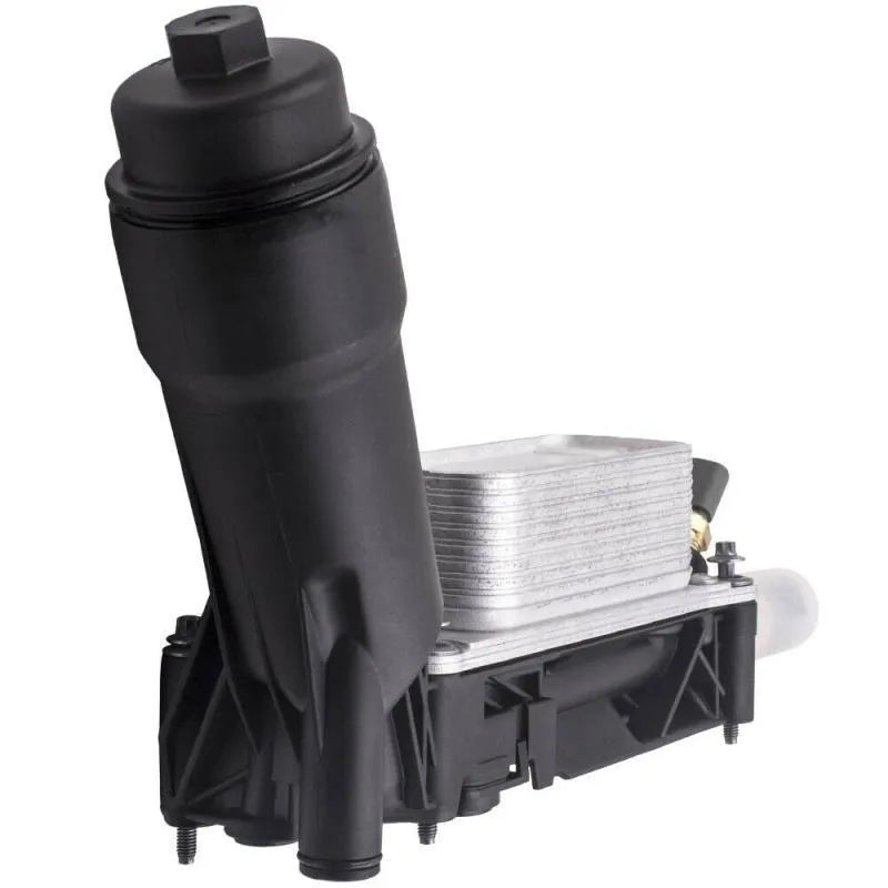 Oil radiator filter base assembly with integrated oil cooler for Jeep Dodge vehicles