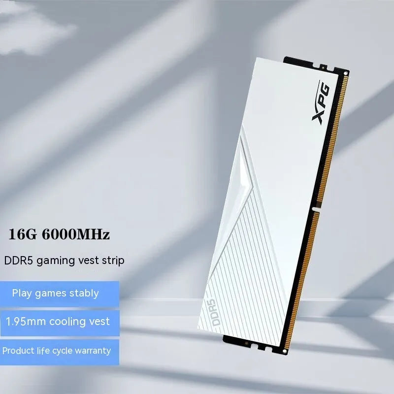 White DDR5 desktop gaming memory bar single module 16GB 32GB 6000MHz 6400MHz