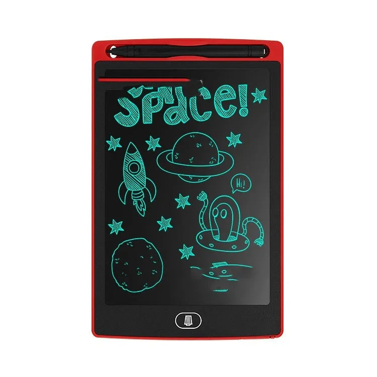 Electronic drawing board for children aged 7-14, plastic LCD writing tablet in black, white, red, and green