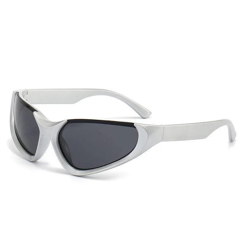 Millennium Future Punk sunglasses with black gray lens in sand black plastic frame for men street shot style