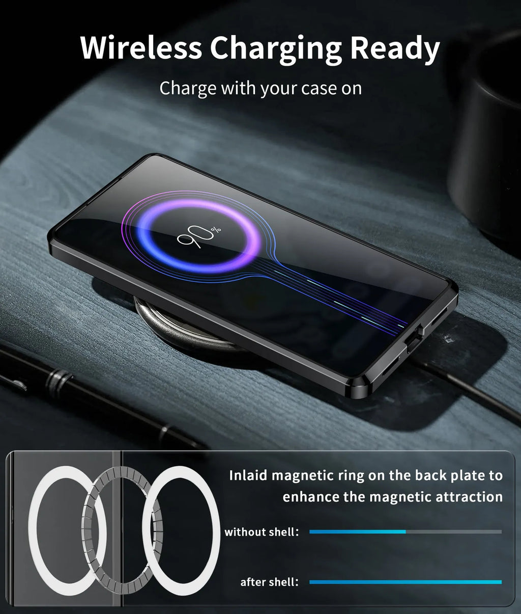 Metal phone case for Google 7, 7A, 7 Pro and 8 Pro with magnetic lock and PC metal back cover