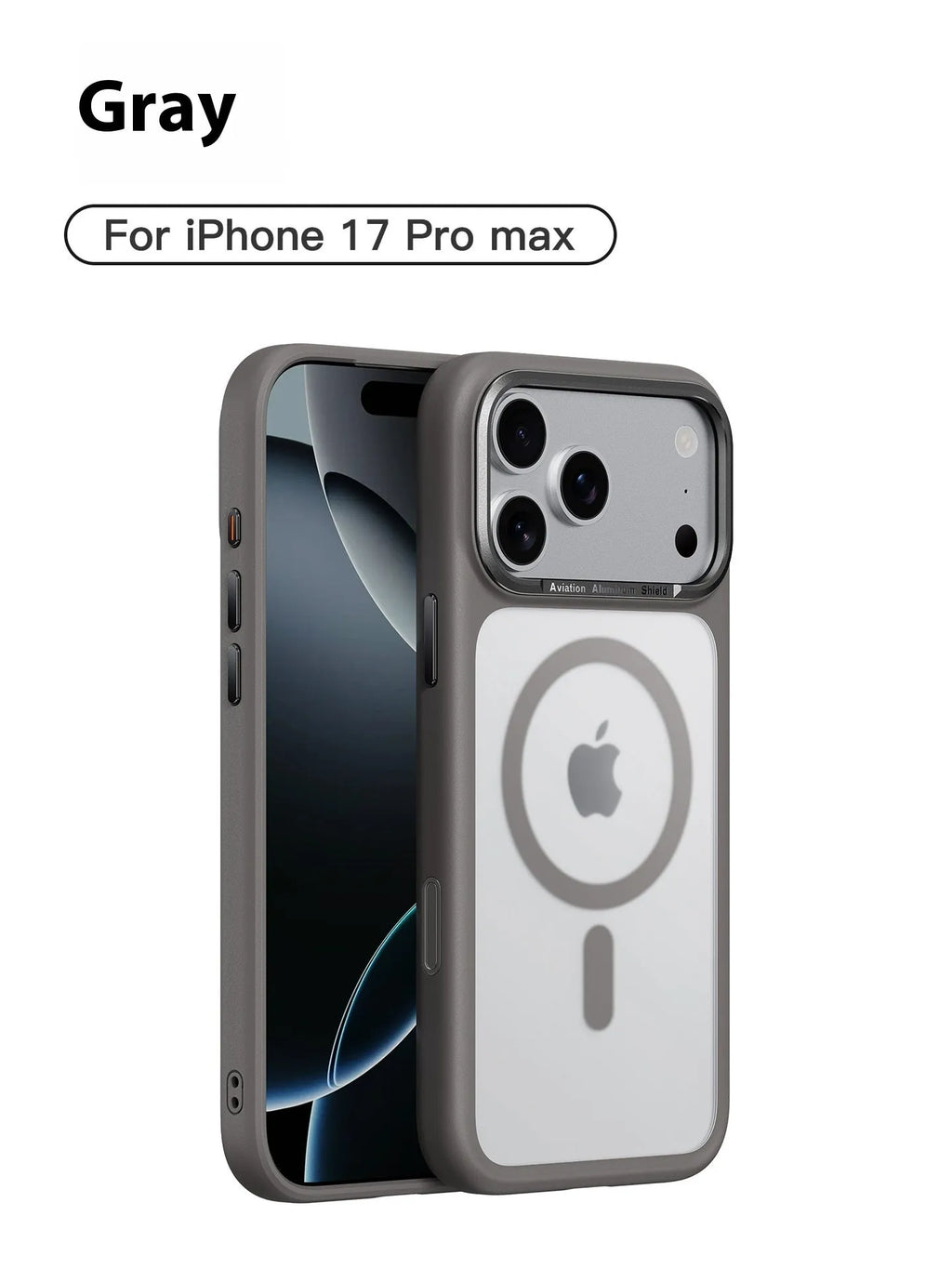 Frosted magnetic protective case for iPhone 17 series in desert gold colour showing anti-fall design