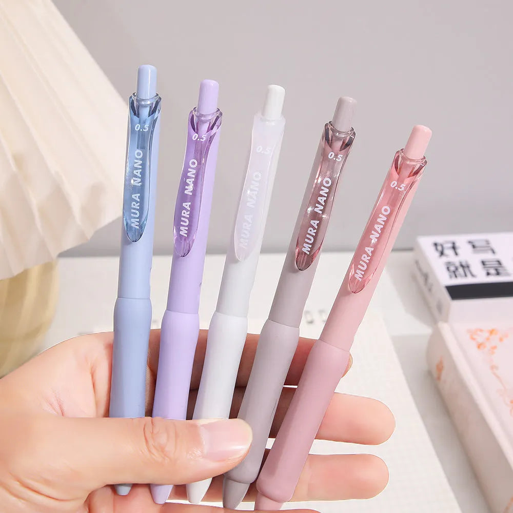 Macaron colour press gel pen with 0.5mm tip in three smoked colour options