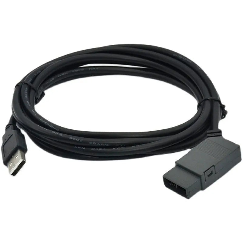 Siemens LOGO series PLC programming download cable with USB and 6-pin square connectors, 3 metres long