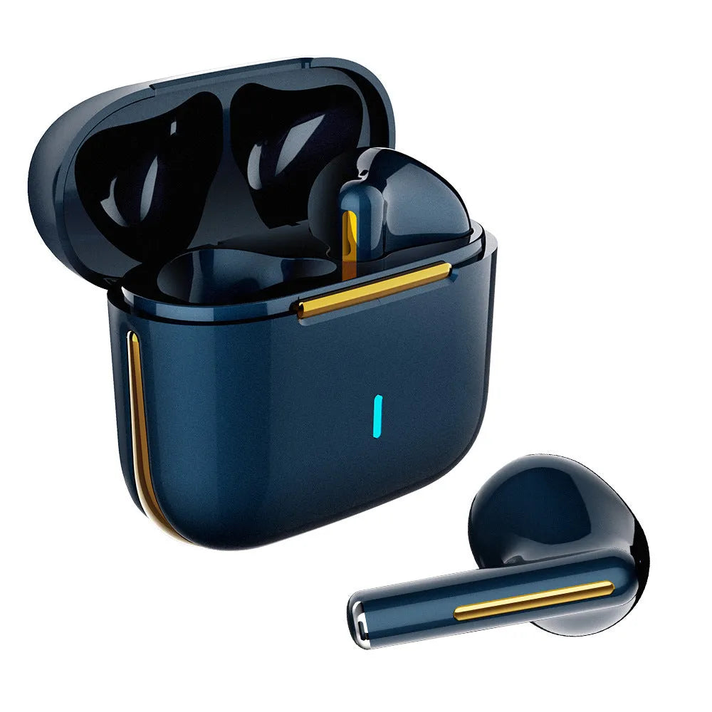 Wireless Bluetooth in-ear headset in white, black, dark green or dark blue, with USB charging cable and colour box