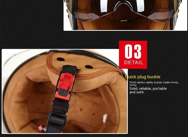 Scrambling motorcycle half helmet in white red green colours showing ABS plastic construction