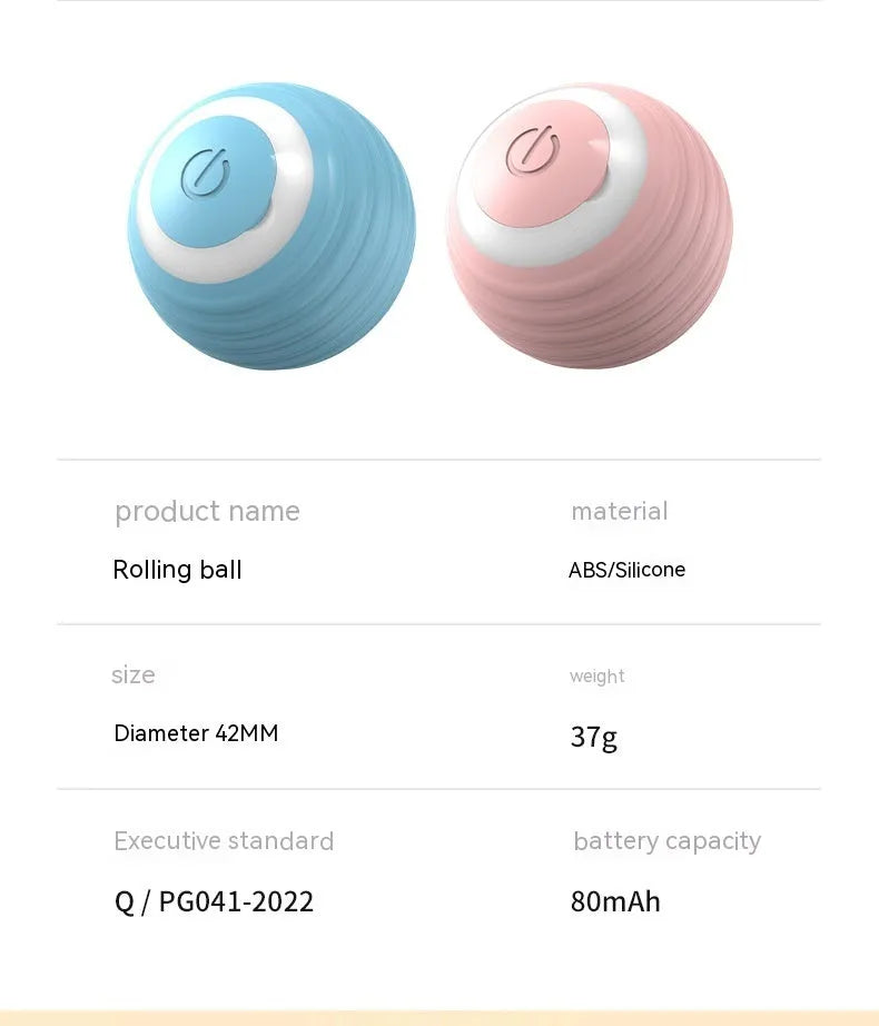 Blue rechargeable automatic moving cat ball toy on floor