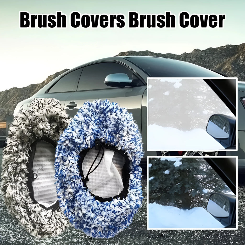 Replacement microfiber cloth cover for a long-handle flat mop or car wash brush.