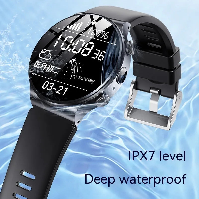 Smart watch with 1.28-inch screen showing time display, black colour variant on wrist