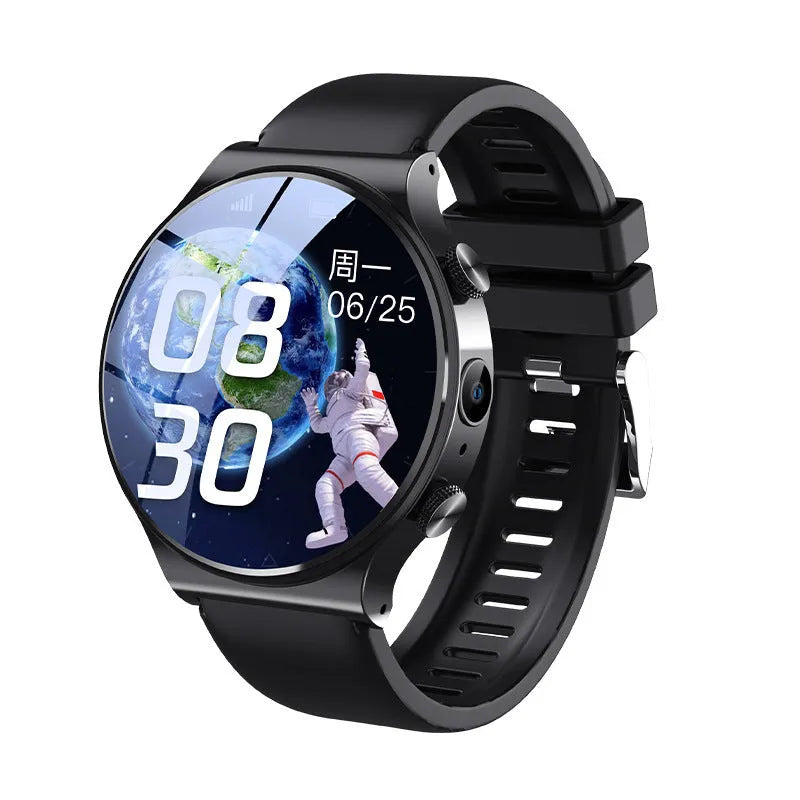 Smart watch with 1.28-inch screen showing time display, black colour variant on wrist