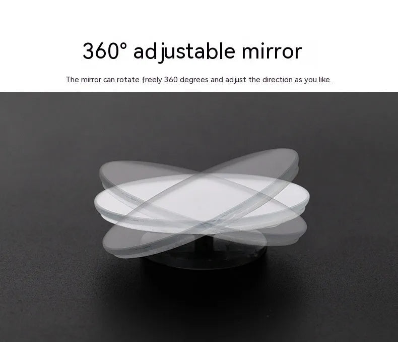Silver 5cm convex blind spot mirror with adjustable bracket for car side mirror attachment