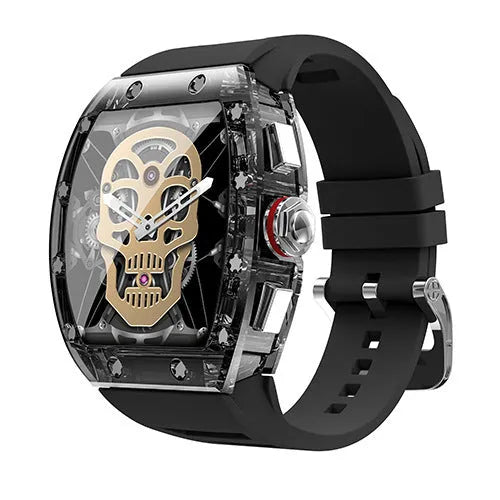 YD5 smart watch with multi-function touch screen display, showing heart rate monitoring, in black colour option