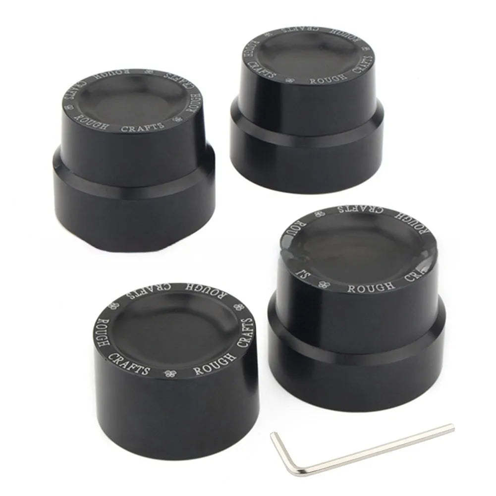 Black CNC aluminium front and rear axle decorative cap for Harley-Davidson Sportster and Street motorcycles