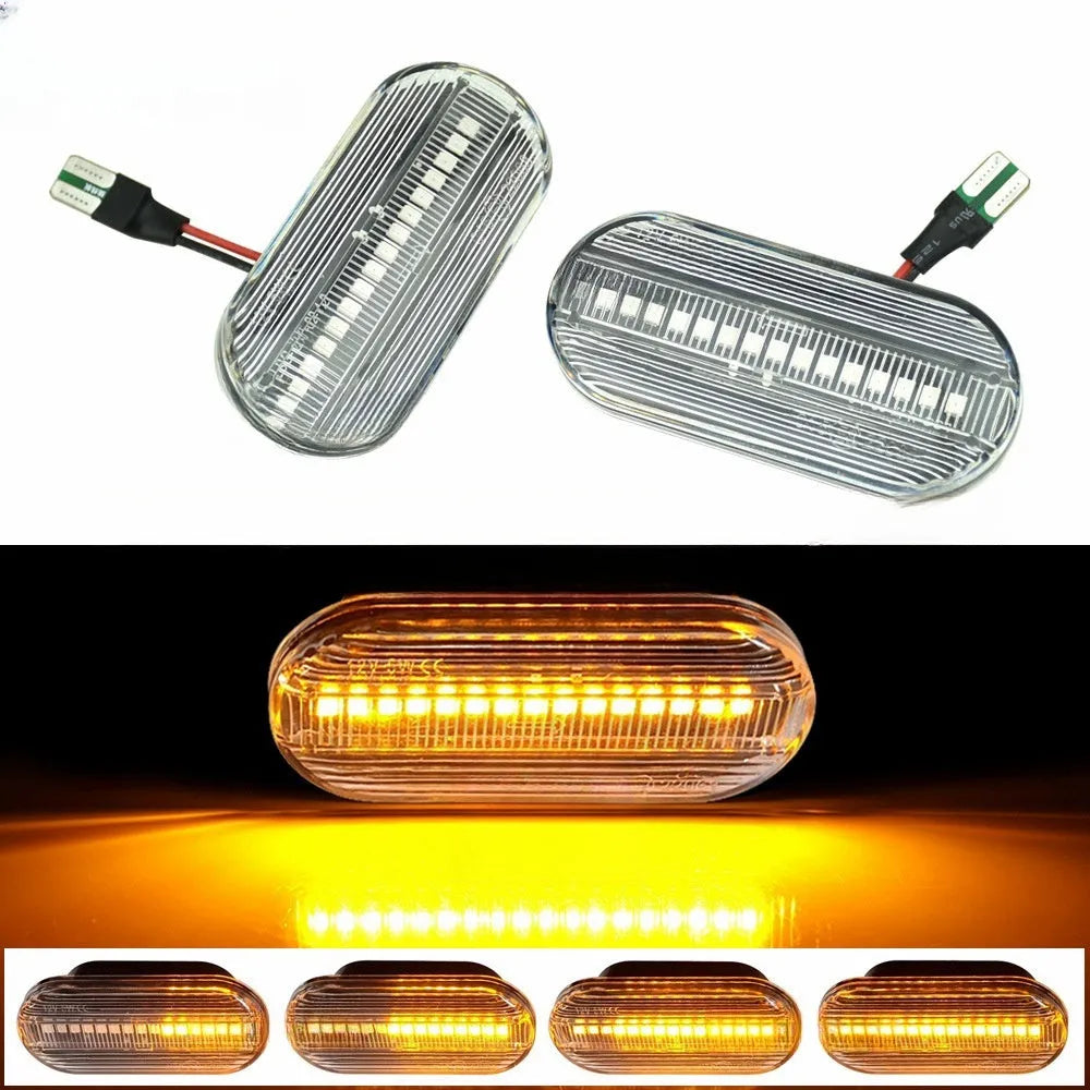 Flowing water side turn signal for Skoda Octavia with blackened shell and LED animation
