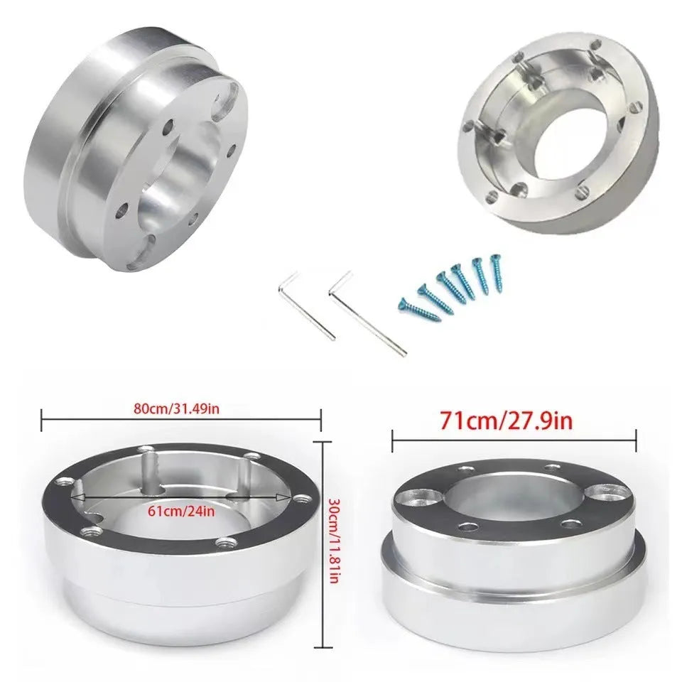 Modified racing game aiming wheel base adaptor cushion block in aluminium black and silver for AF2901 model