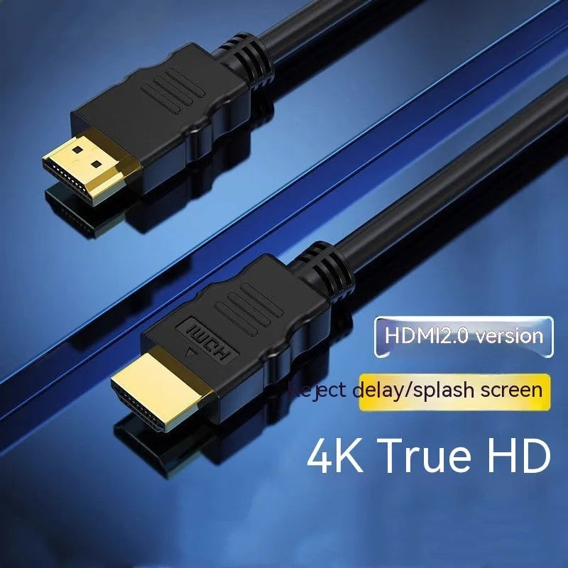 Black gold-plated HDMI cable for TV set-top box and computer monitor, multiple lengths available