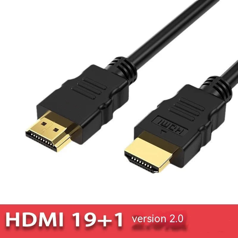 Black gold-plated HDMI cable for TV set-top box and computer monitor, multiple lengths available