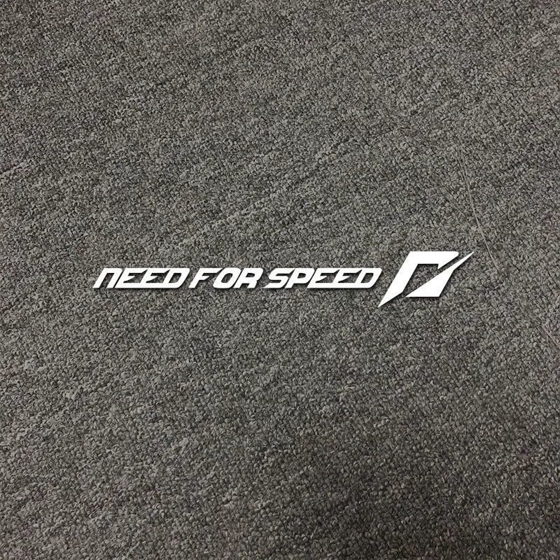 Need For Speed themed car sticker for windscreen application in white, rose, or silver.