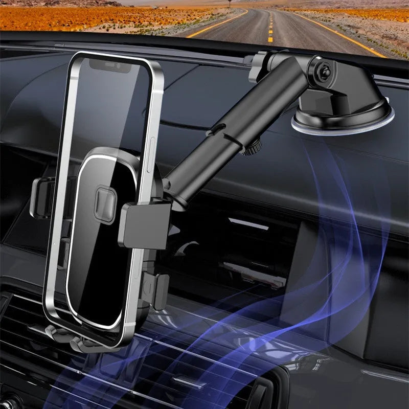 ABS car phone holder dashboard mount with square suction cup bracket for smartphone navigation
