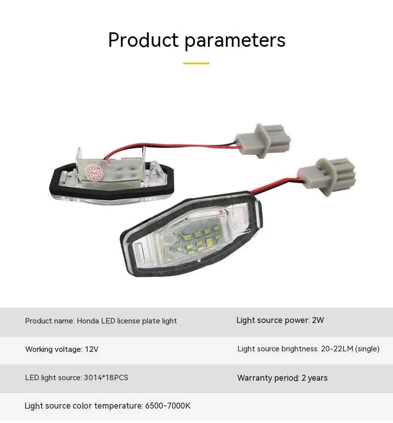 White LED licence plate light bulb for Honda Civic with plastic housing