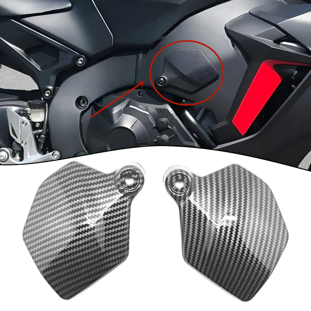 Pair of carbon fibre black motorcycle side frame covers for Honda CBR1000RR