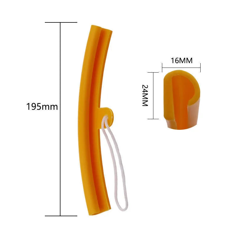 Polyurethane wheel hub protective sleeve in yellow, orange, blue, and red colours.