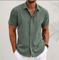 Men's light grey lapel cardigan in a loose fit long sleeve style
